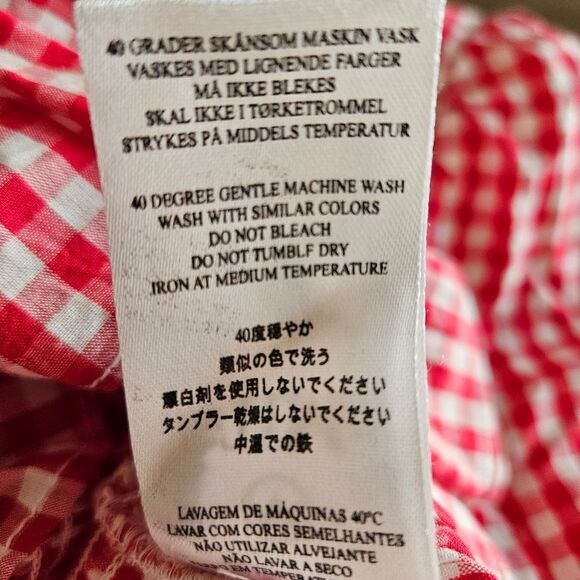 byTiMo Gingham Cropped Milkmaid Blouse Womens Medium Smocked Cottagecore Western - Picture 7 of 8